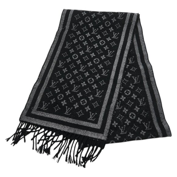LOUIS VUITTON Black Monogram Scarf - Picture 1 of 5